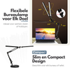 2in1 Verstelbare LED Bureaulamp - 3 Lichtstanden - Dimbaar - Verstelbaar - Met Klembevestiging & Poot - Zwart