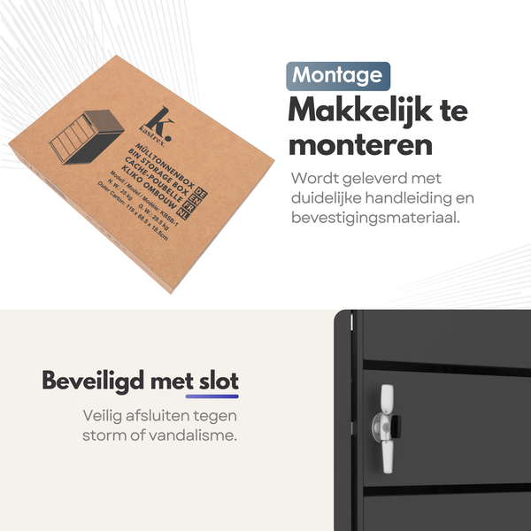 Kastrex Container Ombouw Kast - Voor 1 Kliko - Weerbestendig & Onderhoudsvrij - Gecoat Staal
