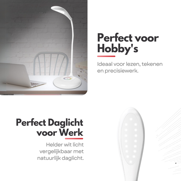 Adjustable Wireless LED Desk Lamp - RGB Colors - Dimmable & Adjustable - Desk Lamp White