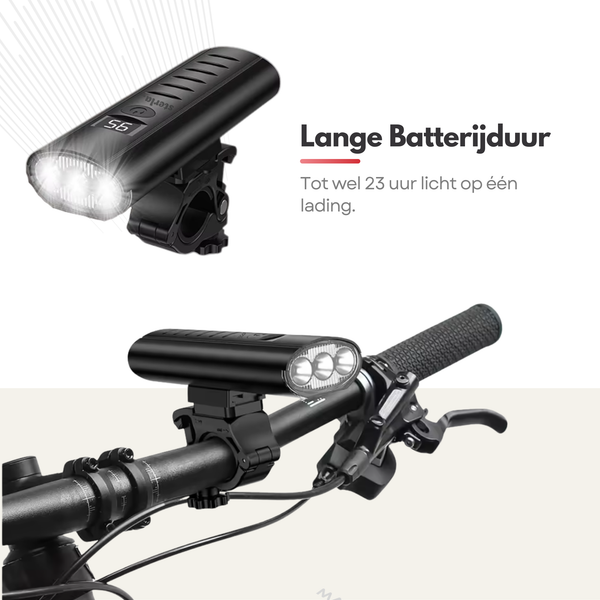 Powerbank Fietslamp Set – Krachtige 1600 Lumen LED - USB Oplaadbaar – Waterdicht – Powerbankfunctie – Voor & Achterlicht
