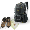 Sterla Premium Backpack 60L – Duurzame Reistas met Verstelbaar Rugsysteem, Regenhoes & Veiligheidsfluitje - Grijs