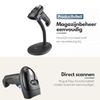 NAVIX 1D Draadloze Barcode Scanner - Flexibele Standaard - Snel en Nauwkeurig Draadloos Scannen - Plug & Play Handscanner - Scannen van Papier en van Beeldscherm