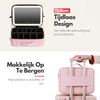 Luxe Beautycase Tas met Spiegel & LED Verlichting – Perfecte Make-up Koffer Organizer voor Dames - Maat XL - Roze