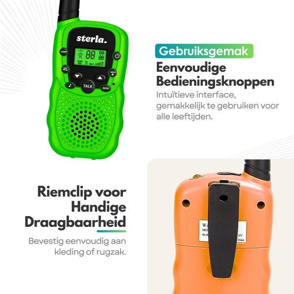Walkie Talkie Set voor Kinderen 3in1 - Bereik tot 5 km - Zaklamp - Valbestendig - Compact en Lichtgewicht