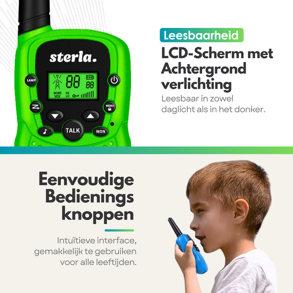 Walkie Talkie Set voor Kinderen 3in1 - Bereik tot 5 km - Zaklamp - Valbestendig - Compact en Lichtgewicht