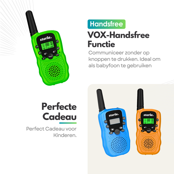 Walkie Talkie Set voor Kinderen 3in1 - Bereik tot 5 km - Zaklamp - Valbestendig - Compact en Lichtgewicht