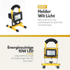 Draagbare LED Bouwlamp 10W – 900 Lumen – Oplaadbaar – IP65 – 4000mAh – Werklamp Binnen & Buiten – Met USB Autolader