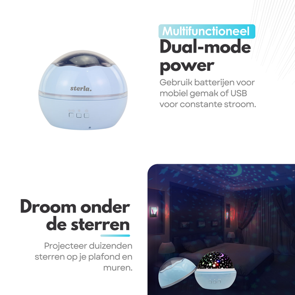 Star Projector Star Lamp - Different Light Modes - Starry Sky - Enchanting Atmosphere - Blue