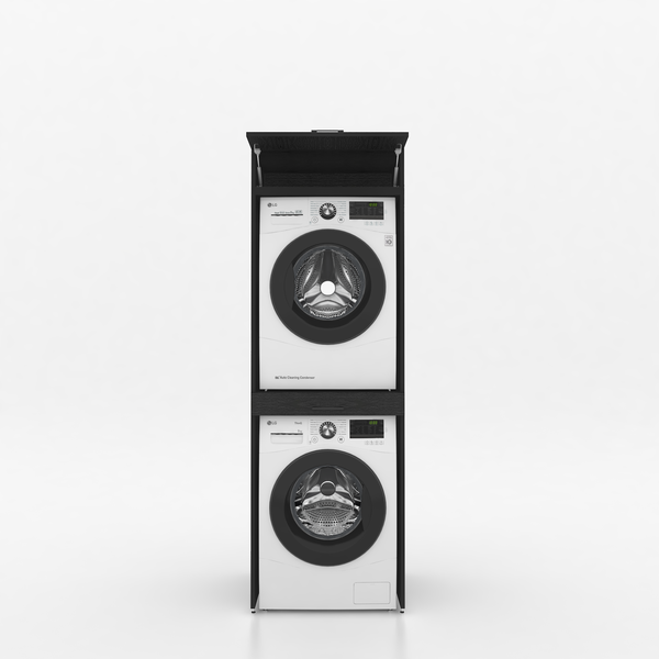 Droger op wasmachine kast 1 delig - 67x205x67cm – Zwart Eiken