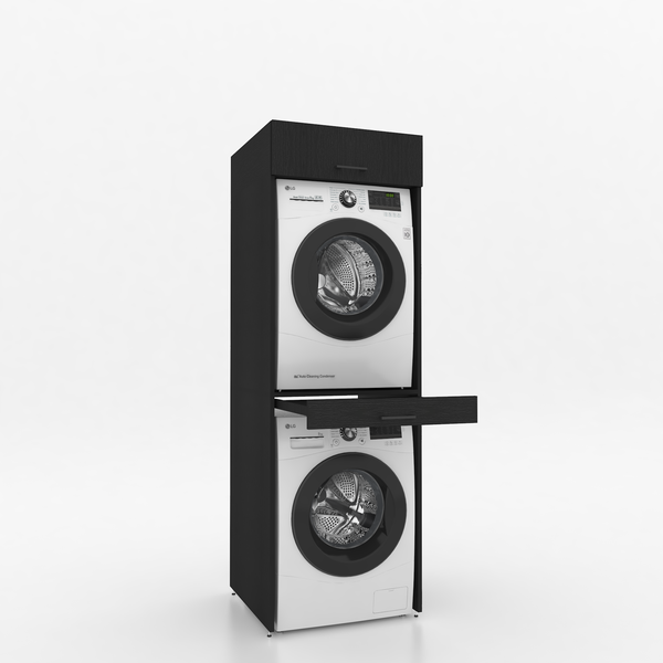 Droger op wasmachine kast 1 delig - 67x205x67cm – Zwart Eiken