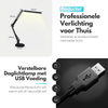 Verstelbare LED Bureaulamp - 3 Lichtstanden - Dimbaar - Verstelbaar - Met Klembevestiging - Zwart