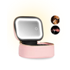 Draagbare Luxe Beautycase Tas met Spiegel & LED Verlichting – Perfecte Make-up Koffer Organizer voor Dames - Roze