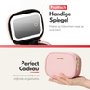 Draagbare Luxe Beautycase Tas met Spiegel & LED Verlichting – Perfecte Make-up Koffer Organizer voor Dames - Roze