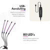 4in1 Verstelbare LED Kweeklamp 40W – 80 LEDs – Timer 3/9/12u – Plantlamp – Groei & Bloei Lamp