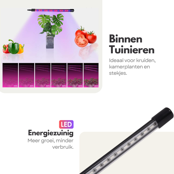 4in1 Verstelbare LED Kweeklamp 40W – 80 LEDs – Timer 3/9/12u – Plantlamp – Groei & Bloei Lamp